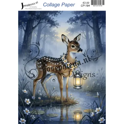 Hert met lantaarn - Josephiena's collagepapier - CP-194