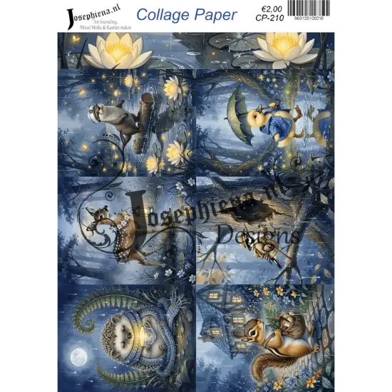 Nachtelijke bosdieren - Josephiena's collagepapier - CP-210
