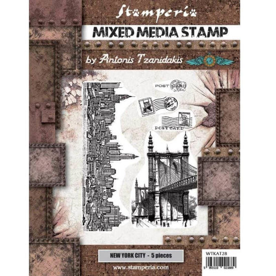 Stamperia Mixed Media Stamp Sir Vagabond Aviator New York City