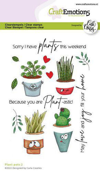 CraftEmotions clearstamps A6 - Plant pots 2 (EN) Carla Creaties